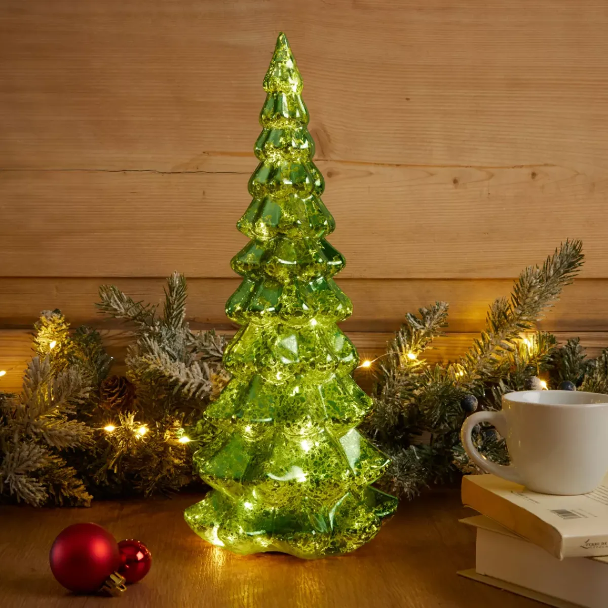 KAEMINGK Decorazioni E Oggetti Natalizi|Oggetti Decorativi E Illuminati-Albero di Natale luminoso con pile 20 LED (H32 cm) Eternel