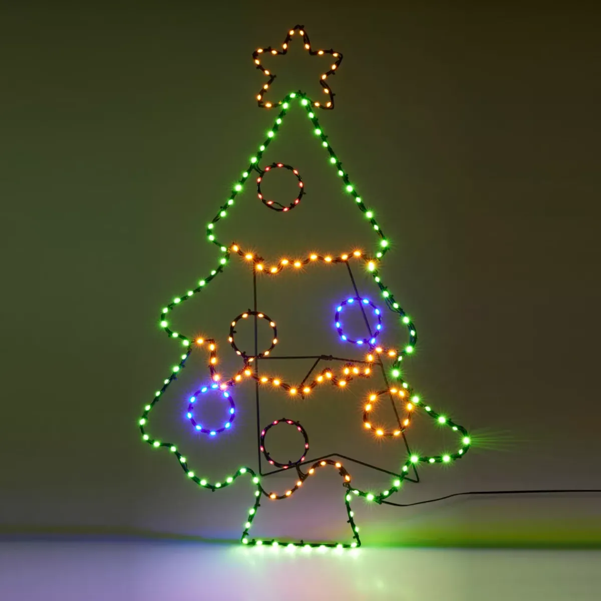 KOOPMAN Oggetti Decorativi E Illuminati-Albero di Natale luminoso 201 LED (H80 cm) Effetto flash al neon