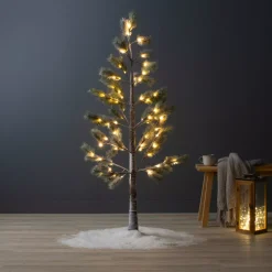 EMINZA Alberi Luminosi-Albero luminoso 72 LED (H150 cm) Abete Alpino innevato e