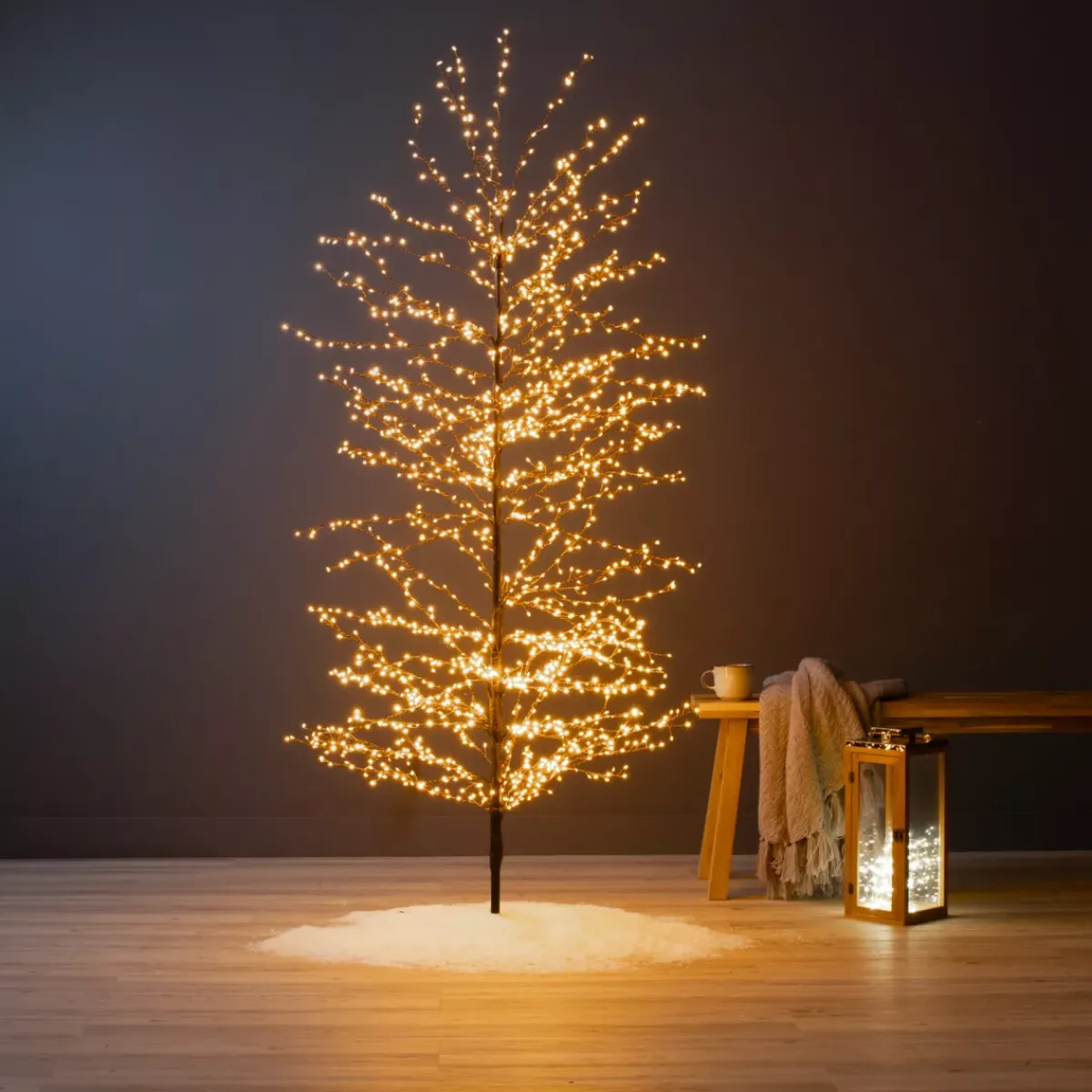 EMINZA Alberi Luminosi-Albero luminoso 1755 LED (H180 cm) Christmas Luxe e bianco caldo