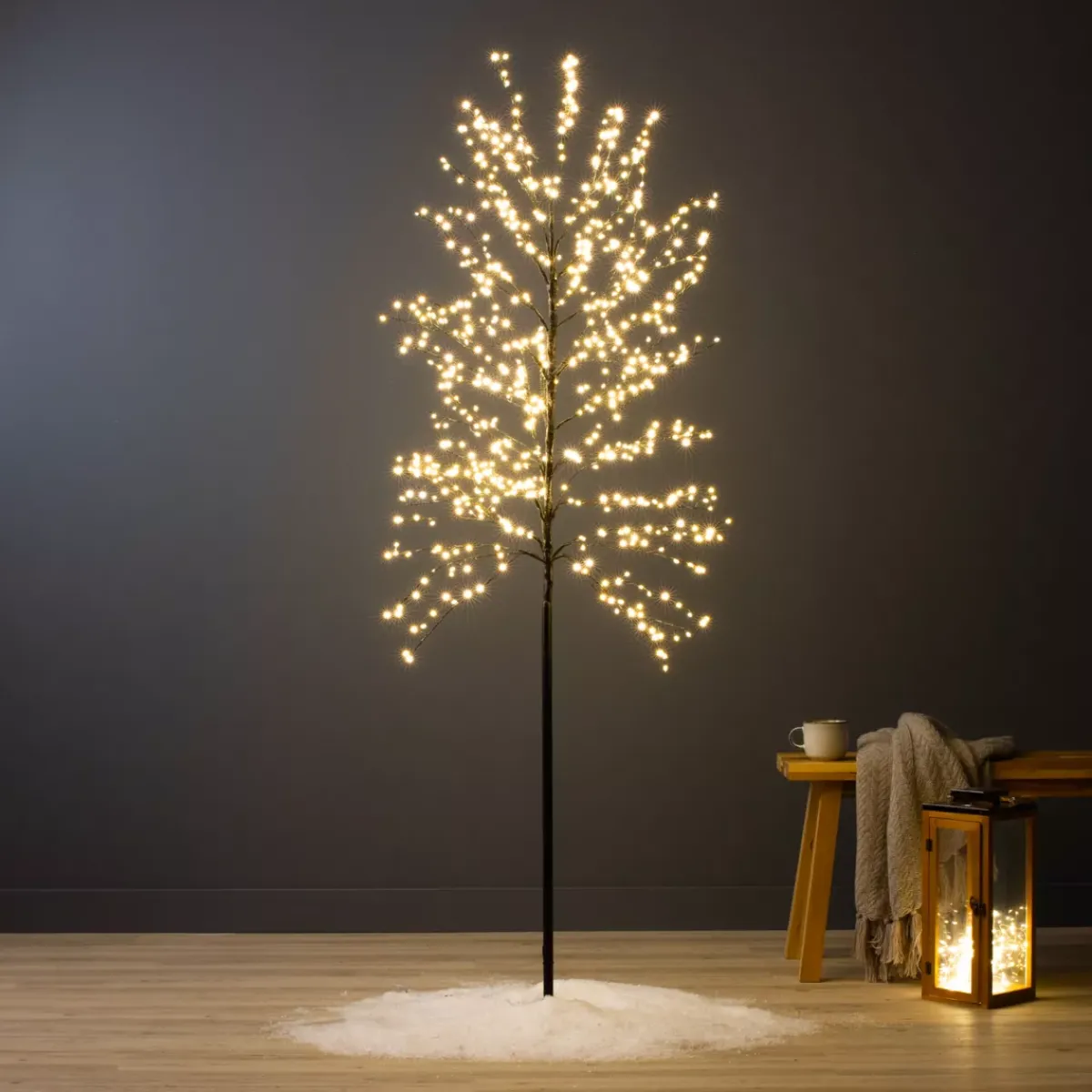 KAEMINGK Alberi Luminosi-Albero luminoso 720 LED (H180 cm) Holly Platano e bianco caldo