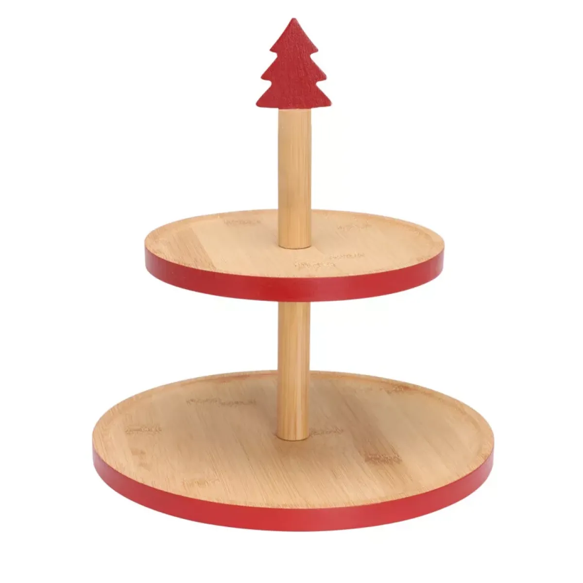 KOOPMAN Stoviglie Natalizie-Alzata per dolci (H26 cm) Le Alpi Rosso