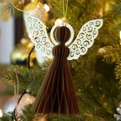 KAEMINGK Addobbi Natalizi|Decorazioni E Oggetti Natalizi-Angelo di carta da appendere (H15 cm) Chiusura Magnetica