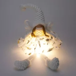 KOOPMAN Oggetti Decorativi E Illuminati|Babbo Natale Animali E Personaggi-Angelo di Natale luminoso a pile (H60 cm) Gladys piumaggio