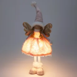 KOOPMAN Oggetti Decorativi E Illuminati|Babbo Natale Animali E Personaggi-Angelo di Natale luminoso a pile (H50 cm) Gladys abito
