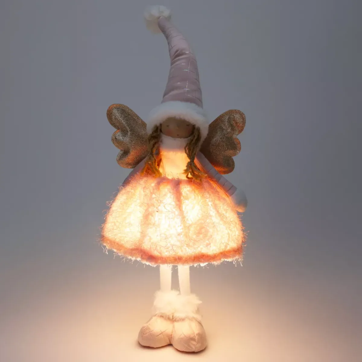 KOOPMAN Oggetti Decorativi E Illuminati|Babbo Natale Animali E Personaggi-Angelo di Natale luminoso a pile (H50 cm) Gladys abito
