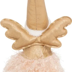 JJA Oggetti Decorativi E Illuminati|Babbo Natale Animali E Personaggi-Angelo di Natale luminoso con pile (H48 cm) Fata chiaro di luna seduta Dorata