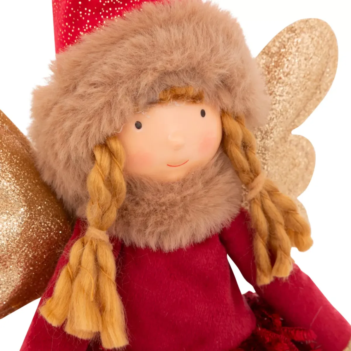JJA Oggetti Decorativi E Illuminati|Babbo Natale Animali E Personaggi-Angelo di Natale luminoso con pile (H55 cm) Fata chiaro di luna seduta