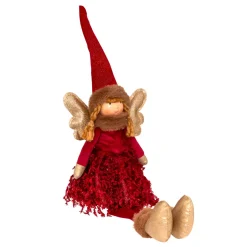 JJA Oggetti Decorativi E Illuminati|Babbo Natale Animali E Personaggi-Angelo di Natale luminoso con pile (H55 cm) Fata chiaro di luna seduta