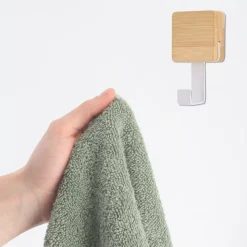 TENDANCE Contenitori Bagno-Appendiabiti adesivo quadrato gancio singolo 3M Bambù