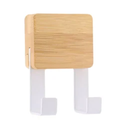 TENDANCE Contenitori Bagno-Appendiabiti adesivo quadrato gancio doppio 3M Bambù