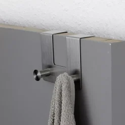 TENDANCE Contenitori Bagno-Appendiabiti per porta inox 2 ganci (H10 cm) Cromo