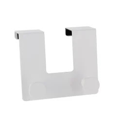 TENDANCE Contenitori Bagno-Appendiabiti per porta metallo 2 ganci (H10 cm)