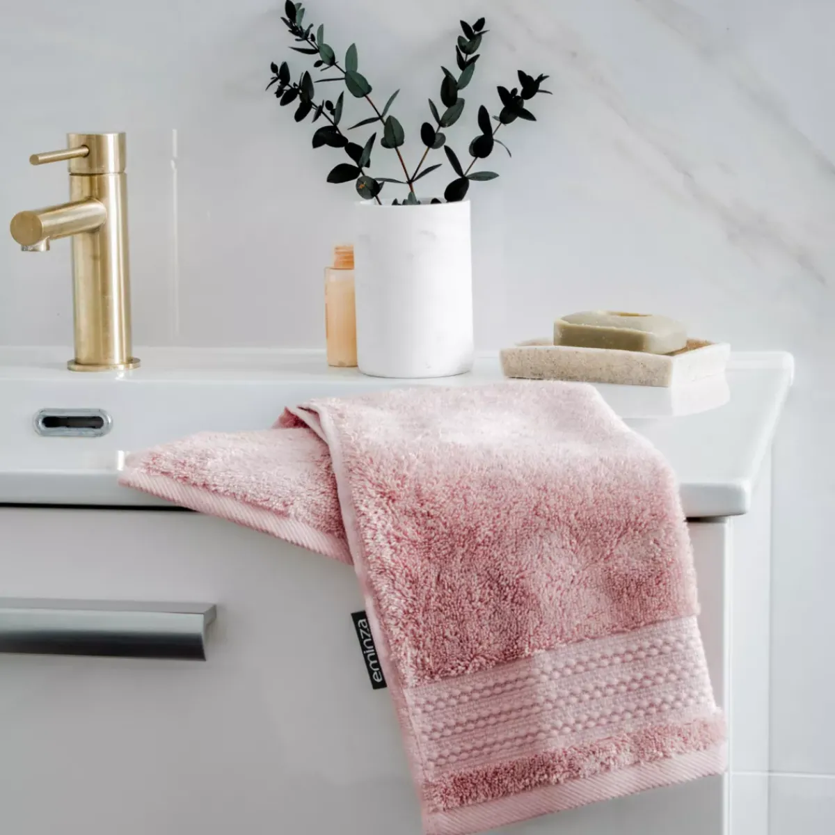 EMINZA Biancheria Bagno|Asciugamani Bagno-Asciugamano bagno cotone bio (30 x 50 cm) Méline