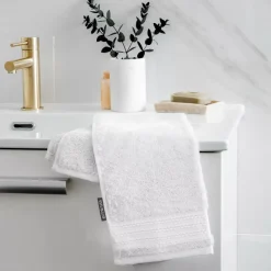 EMINZA Biancheria Bagno|Asciugamani Bagno-Asciugamano bagno cotone bio (30 x 50 cm) Méline chantilly
