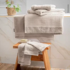 EMINZA Biancheria Bagno|Asciugamani Bagno-Asciugamano bagno cotone bio (90 x 150 cm) Méline pampa