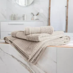 EMINZA Biancheria Bagno|Asciugamani Bagno-Asciugamano bagno cotone bio (50 x 90 cm) Méline pampa
