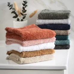 Asciugamano bagno cotone bio (30 x 50 cm) Méline Verde smeraldo