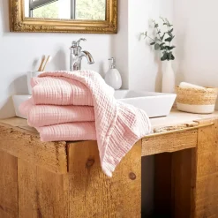 EMINZA Biancheria Bagno|Asciugamani Bagno-Asciugamano da bagno in garza di cotone (30 x 50 cm) Gaia