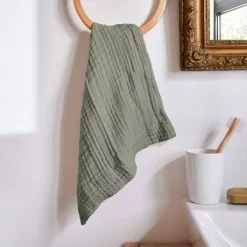 EMINZA Biancheria Bagno|Asciugamani Bagno-Asciugamano da bagno in garza di cotone (30 x 50 cm) Gaïa