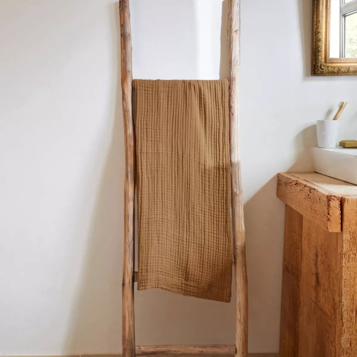 EMINZA Biancheria Bagno|Asciugamani Bagno-Asciugamano da bagno in garza di cotone (50 x 90 cm) Gaia