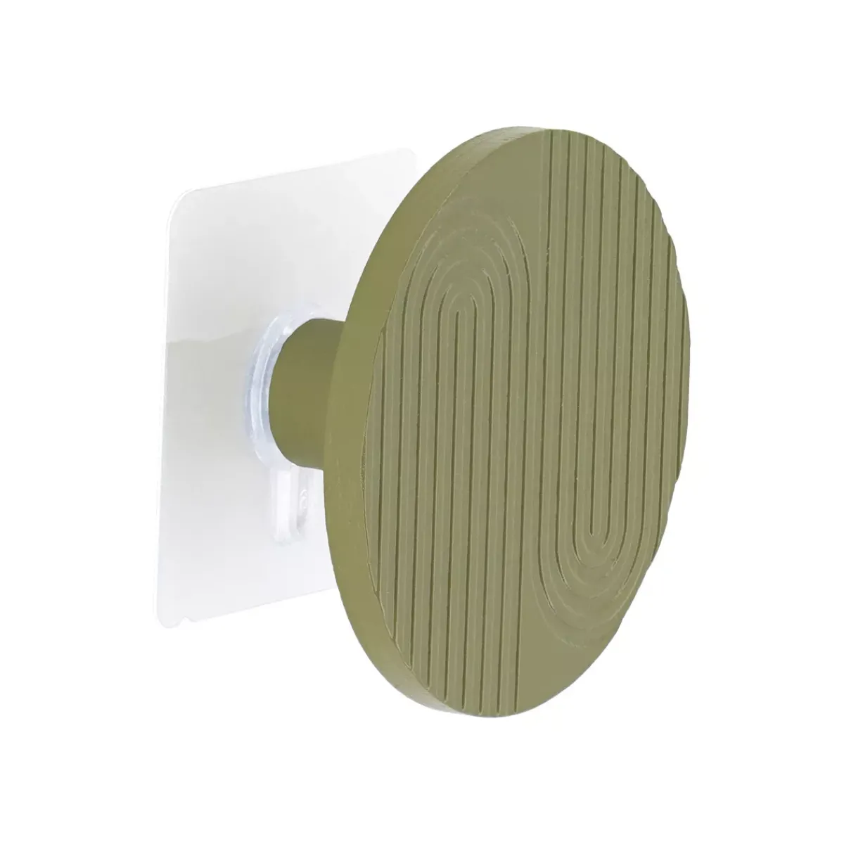 TENDANCE Contenitori Bagno-Attaccapanni adesivo in bambù (8 cm) Boho-chic oliva