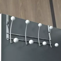 TENDANCE Contenitori Bagno-Attaccapanni da porta 8 ganci con pomello