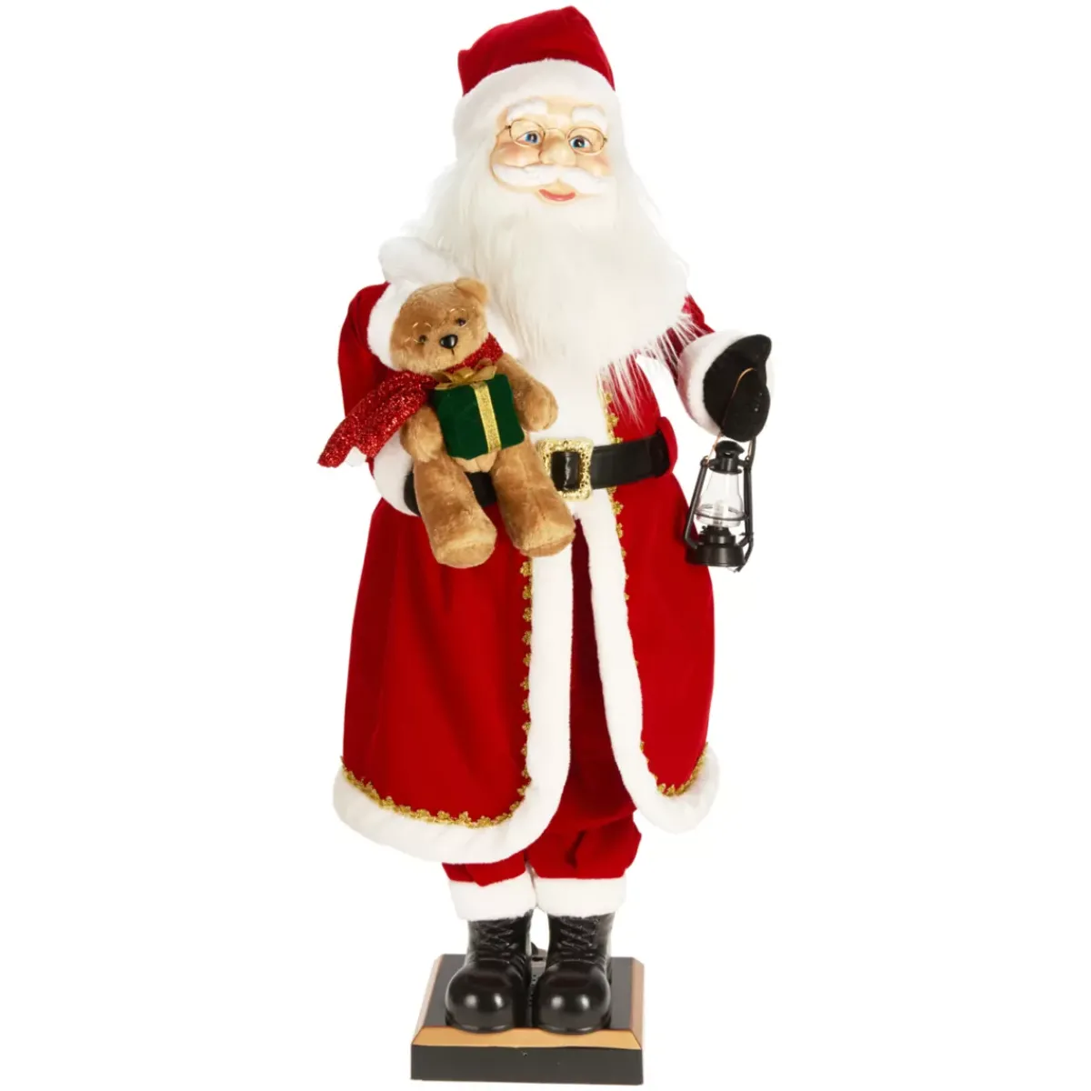KOOPMAN Babbo Natale Animali E Personaggi|Personaggi E Oggetti Grande Dimensione-Automate musicale e luminoso (H110 cm) Babbo Natale e orsetto