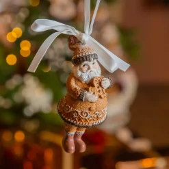 KAEMINGK Addobbi Natalizi-Babbo Natale da appendere (H9 cm) Klaus in Pan di zenzero