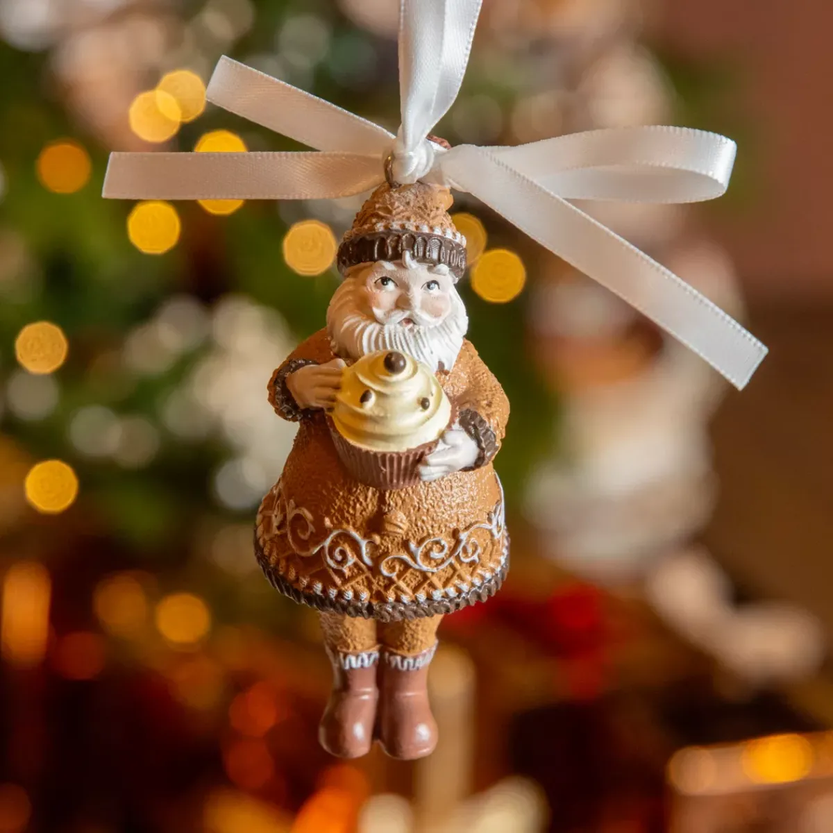 KAEMINGK Addobbi Natalizi-Babbo Natale da appendere (H9 cm) Nikolas in Pan di Zenzero