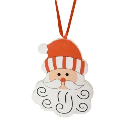 CHRISTMAS DREAM Addobbi Natalizi-Babbo Natale da appendere (H7 cm) Carino baffi e bianco