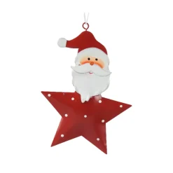 KAEMINGK Addobbi Natalizi-Babbo Natale da appendere in metallo (H12 cm) Stella e pois