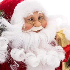 FEERIC LIGHTS Babbo Natale Animali E Personaggi-Babbo Natale decorazione tradizionale velluto (H45 cm) Felix e regali