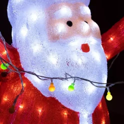 EMINZA Oggetti Decorativi E Illuminati-Babbo Natale luminoso con ghirlanda 180 LED