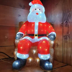 EMINZA Oggetti Decorativi E Illuminati-Babbo Natale luminoso seduto 100 LED