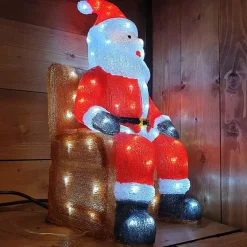 EMINZA Oggetti Decorativi E Illuminati-Babbo Natale luminoso seduto 100 LED