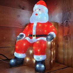 EMINZA Oggetti Decorativi E Illuminati-Babbo Natale luminoso seduto 100 LED