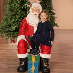 EMINZA Babbo Natale Animali E Personaggi|Personaggi E Oggetti Grande Dimensione-Babbo Natale tradizionale Gigante (H137 cm) Klaus seduto e i regali