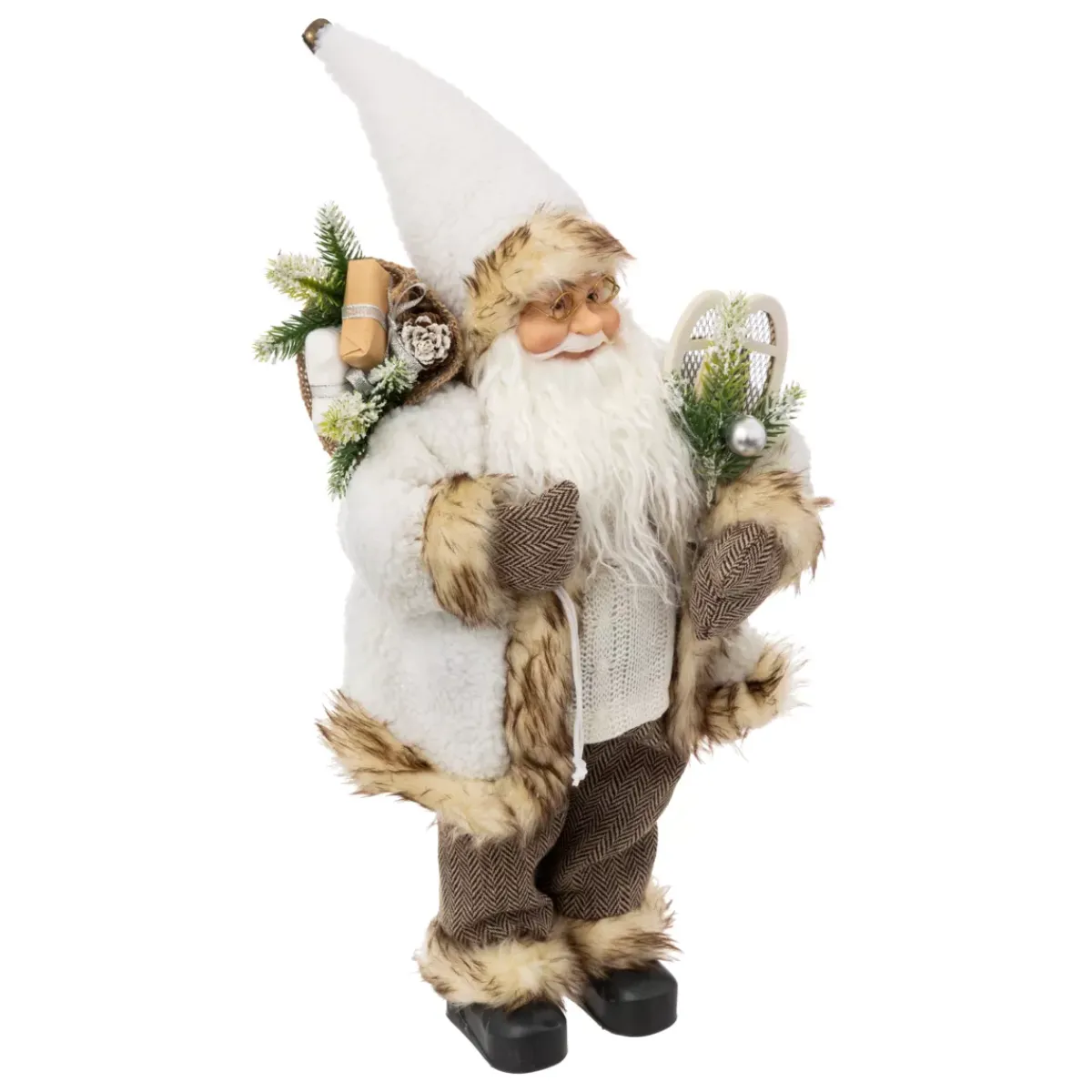 FEERIC LIGHTS Babbo Natale Animali E Personaggi-Babbo Natale tradizionale (H45 cm) Leon in racchetta