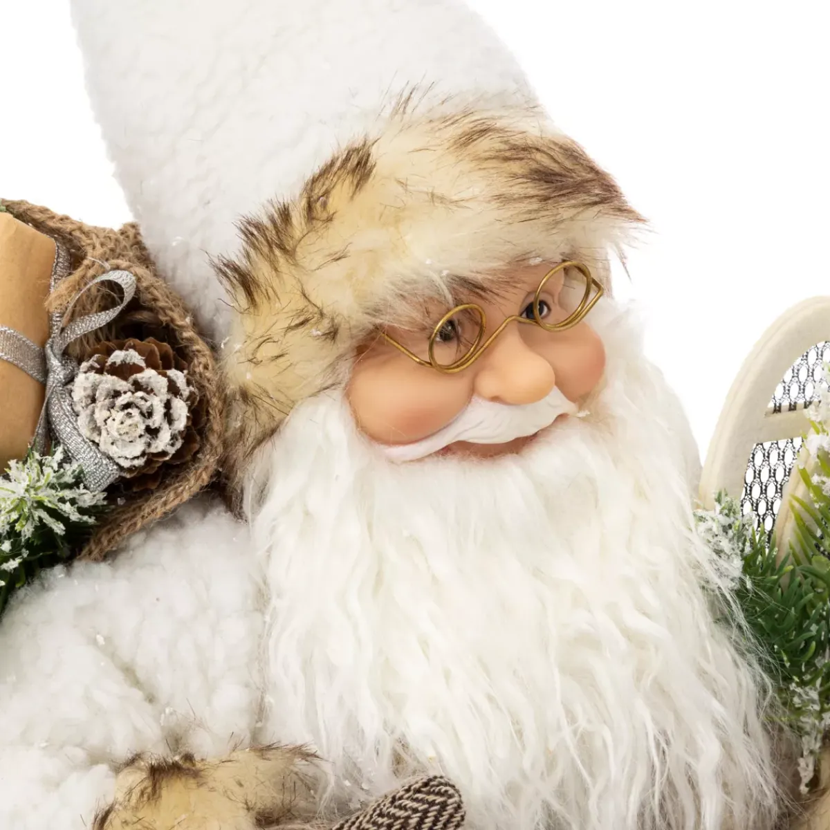 FEERIC LIGHTS Babbo Natale Animali E Personaggi-Babbo Natale tradizionale (H45 cm) Leon in racchetta