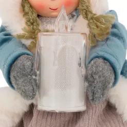 JJA Oggetti Decorativi E Illuminati|Babbo Natale Animali E Personaggi-Bambola luminosa seduta (H41 cm) Alice e candela