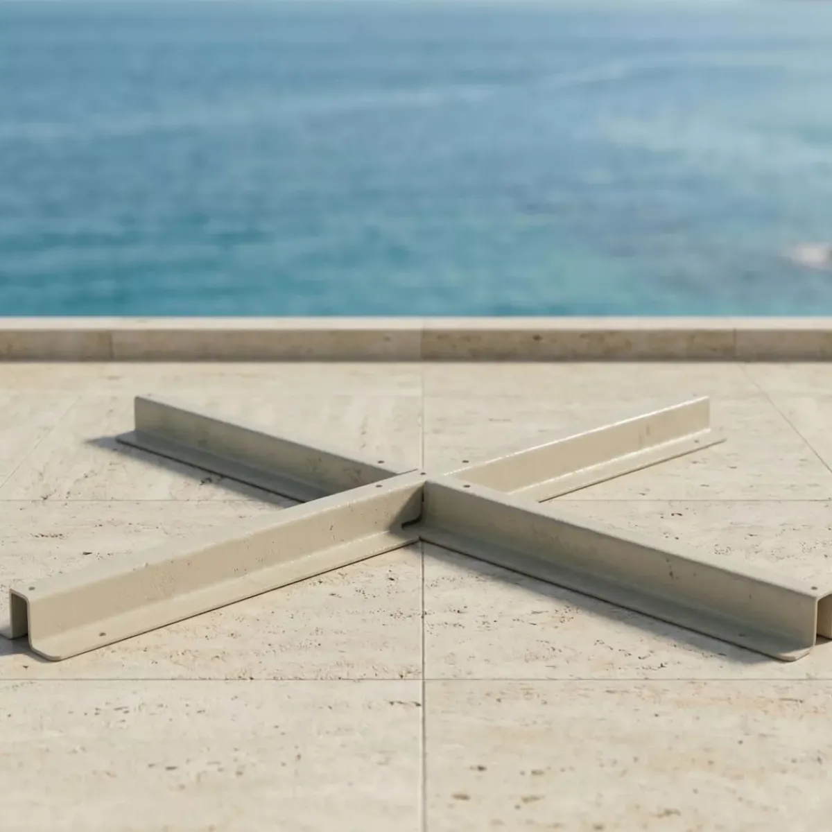 MOBELLIA Base E Accessori-Base a croce per ombrellone Elyra Champagne