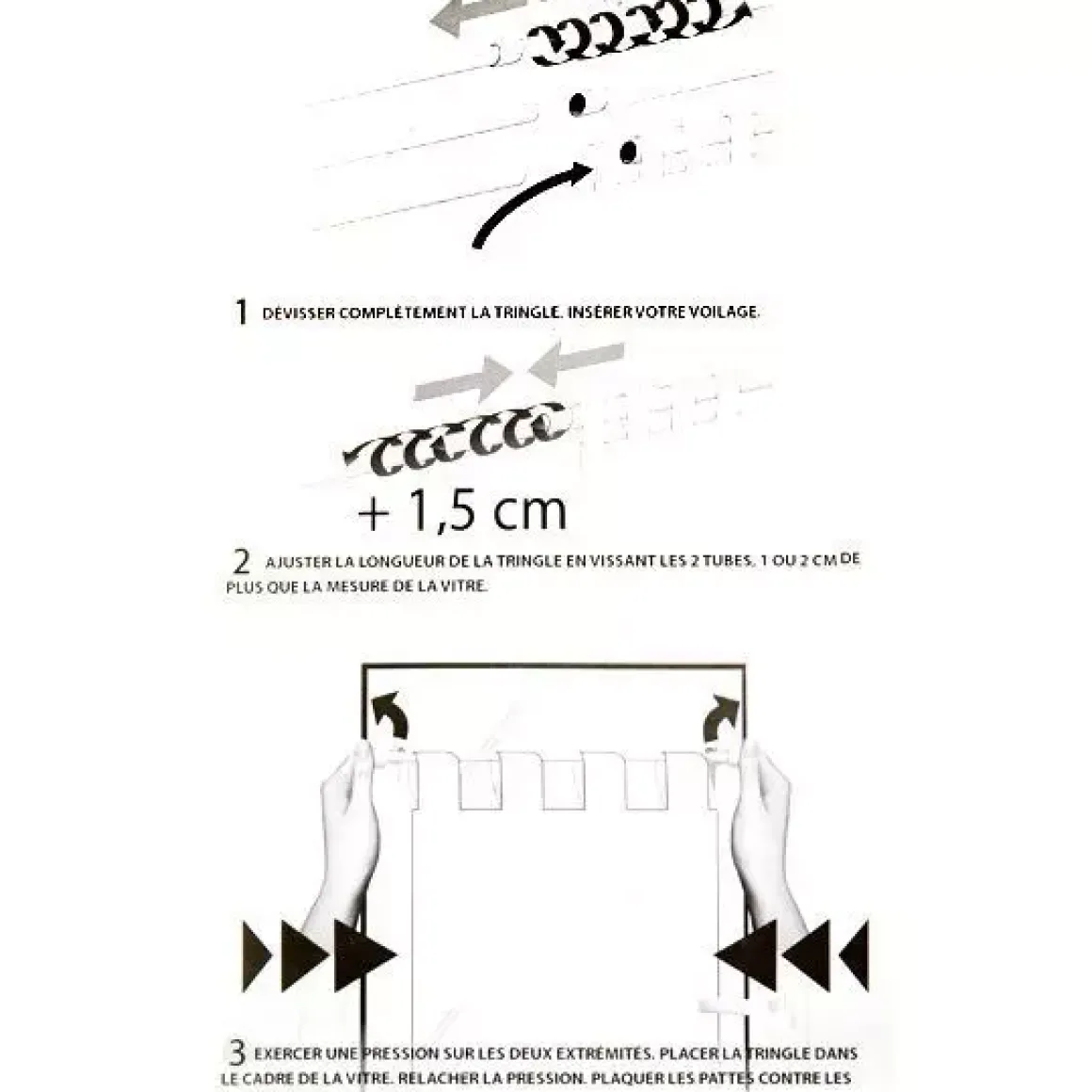 Bastone per tenda Fix'vit regolabile (50 a 80 cm) Bianco