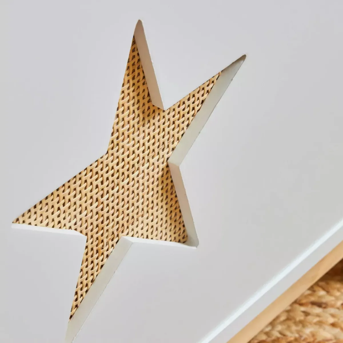 EMINZA Mobili Bambini-Baule portagiochi bambino legno (H51 cm) Stars