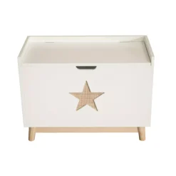 EMINZA Mobili Bambini-Baule portagiochi bambino legno (H51 cm) Stars