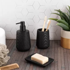 TENDANCE Accessori Bagno-Bicchiere in resina effetto legno Scandi