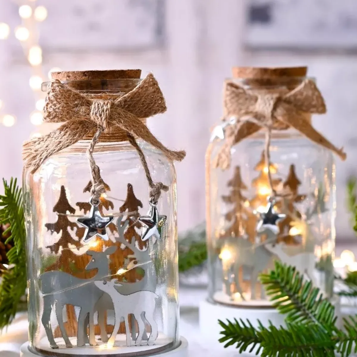BLACHERE Decorazioni E Oggetti Natalizi-Campana luminosa a pile con 10 LED (H17 cm) Magia di Natale