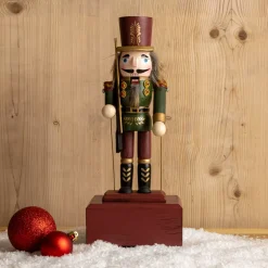 KAEMINGK Babbo Natale Animali E Personaggi-Carillon schiaccianoci (30 cm) Timothé la regalità Verde e