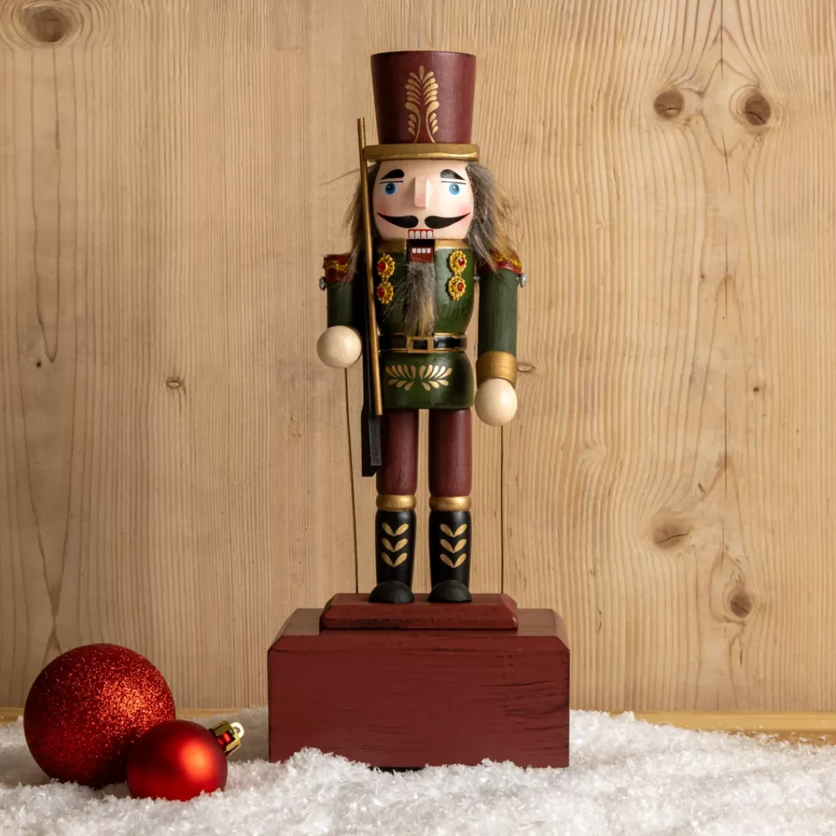 KAEMINGK Babbo Natale Animali E Personaggi-Carillon schiaccianoci (30 cm) Timothé la regalità Verde e