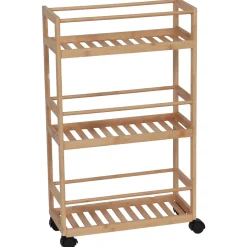TENDANCE Contenitori Bagno|Mobili Bagno-Carrello a rotelle 3 livelli bambù (H75 cm) Armonia